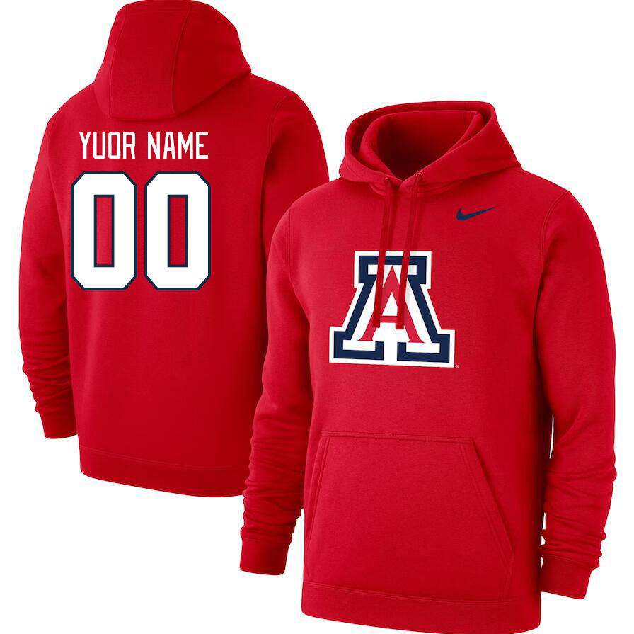Custom Arizona Wildcats Name And Number College Hoodie-Red - Click Image to Close